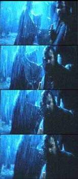 El cameo de Peter Jackson en Fellowship of the Ring. En esta secuencia se escucha un eructo de borrachera.